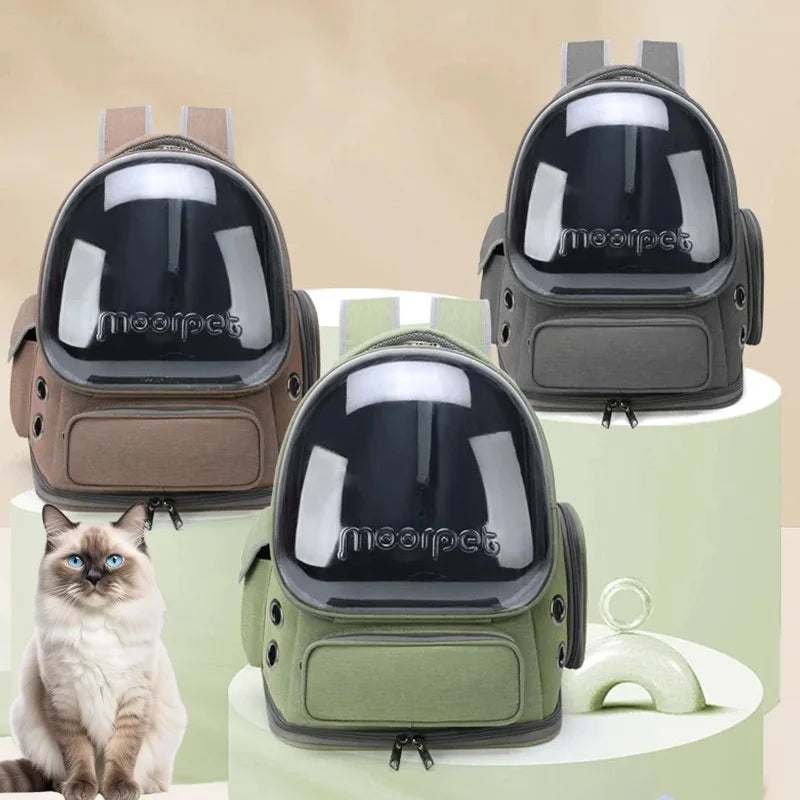 Pet Cat Carrier Bag Outdoor Travel Backpack for Cats Small Dogs Breathable Cat Carrying Bag Pet Supplies Transparent