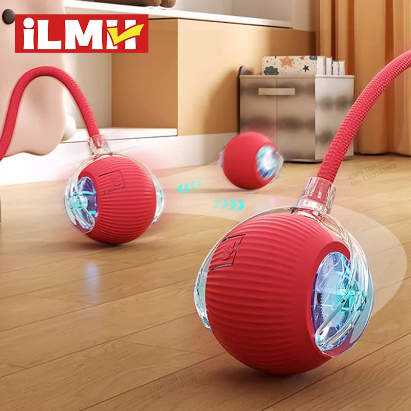 Cat Interactive Ball Toy, Automatic Rolling Ball with Tail, Rechargeable Smart Pet Interactive Toy, Intelligent Mouse for Cat