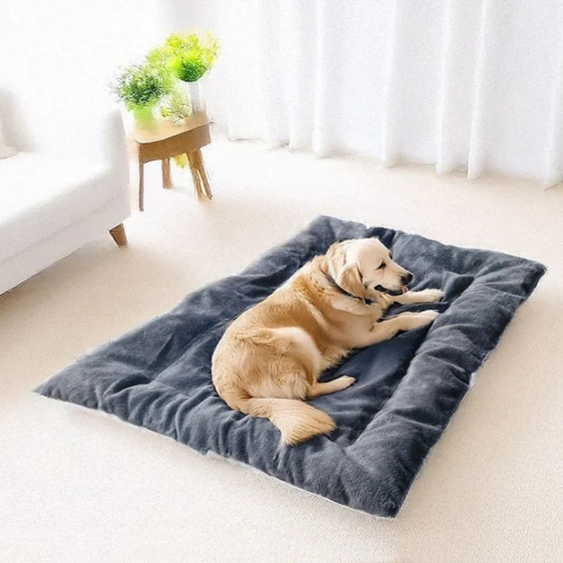 Extra Large Plush Dog Bed Sofa Thickened Super Soft Polyester Pet Mat Dog Crate Mat Bed For Small Medium Large Dog Bed