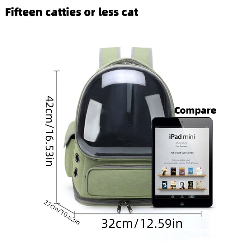 Pet Cat Carrier Bag Outdoor Travel Backpack for Cats Small Dogs Breathable Cat Carrying Bag Pet Supplies Transparent