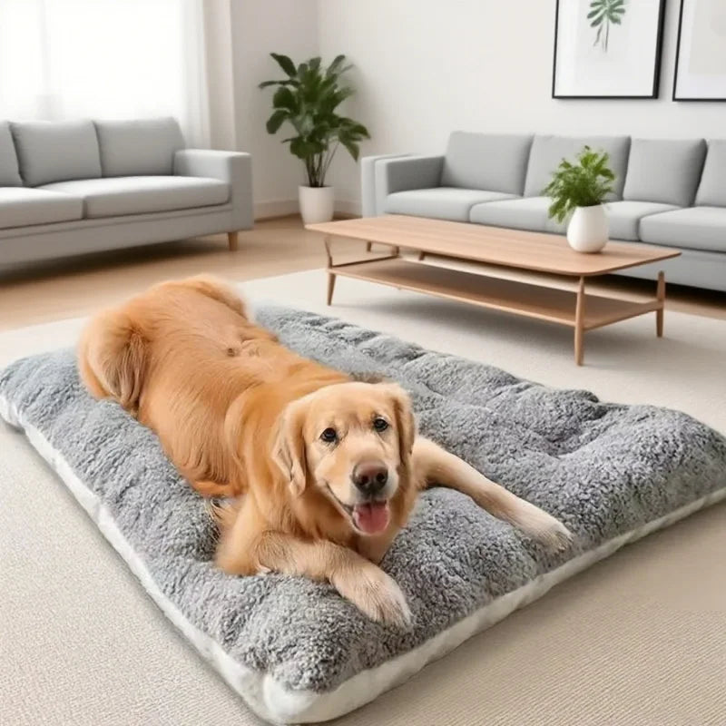 Extra Large Plush Dog Bed Sofa Thickened Super Soft Polyester Pet Mat Dog Crate Mat Bed For Small Medium Large Dog Bed